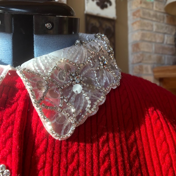 Adrianna Papell NWT Size L Long Sleeve Cardigan Style in Haute Red - Picture 11 of 11